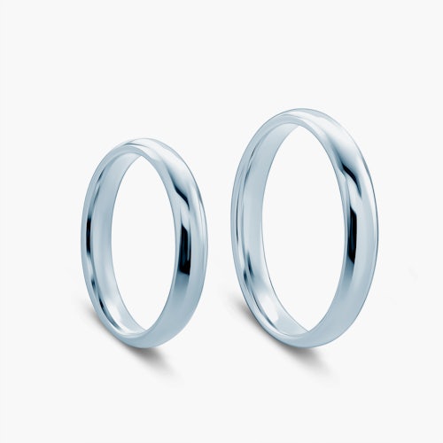 Obrączki ślubne: białe złoto, półokrągłe, 3 mm